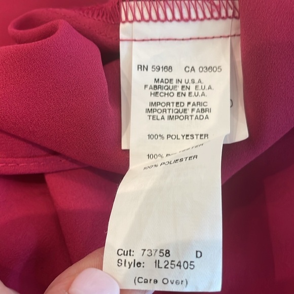 Karen Kane Bracelet Sleeve Asymmetric Top Raspberry L - Picture 6 of 7